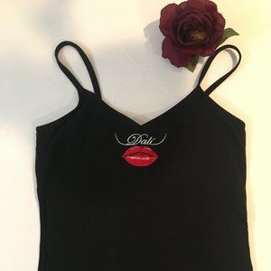 Black Tank Top Salvadore Dali Famous Lips